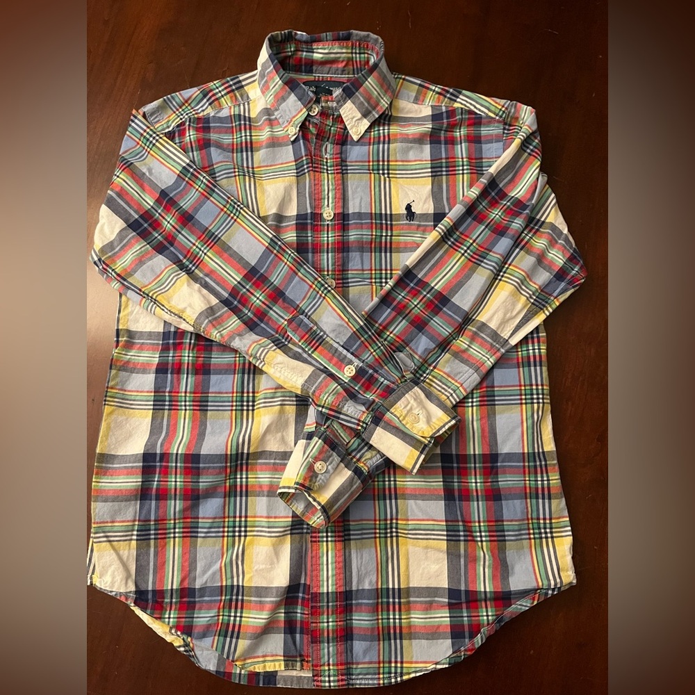 Ralph Lauren Youth M (10-12) Multicolor Plaid Button Down Shirt
